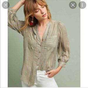 Akemi Kin Itzel Anthropologie Metallic Stripe Top